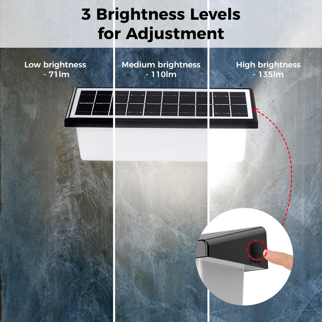 Inteligentna solarna lampa ścienna z 33 diodami LED, 135 lm, zewnętrzne oświetlenie bezpieczeństwa, wodoodporna lampa solarna na podwórko, do ogrodu i patio