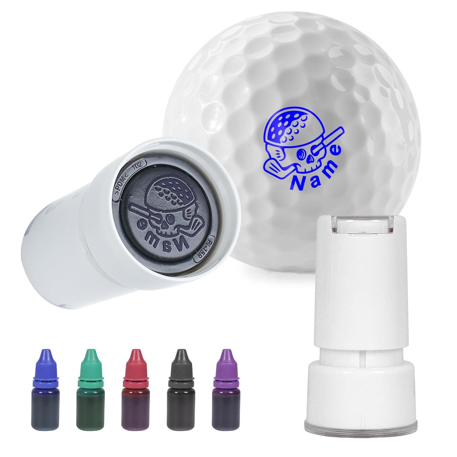 tiwkabm Personalized Golf Ball Stamp, Pre-Inked and Ready to Use, Fast-Drying, Waterproof Golf Ball Stamper, Reusable Self-Inking Golf Ball Marker Stamp for Custom Golf Ball Markings, for Golfers