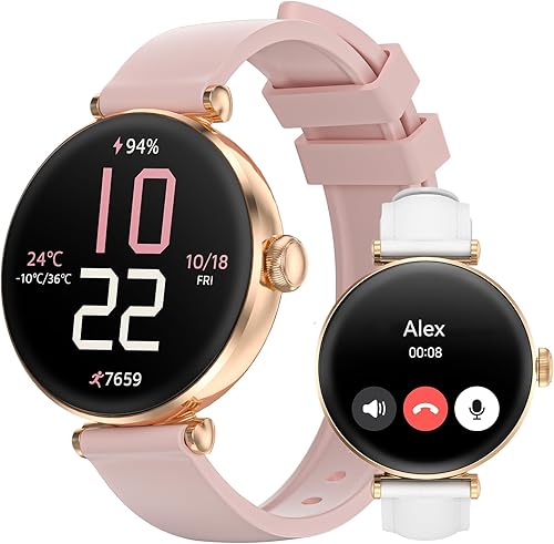 Relojes inteligentes, reloj inteligente AMOLED de 1.19 pulgadas para mujer (respuesta/hacer llamadas), rastreador de actividad con más de 100 modos