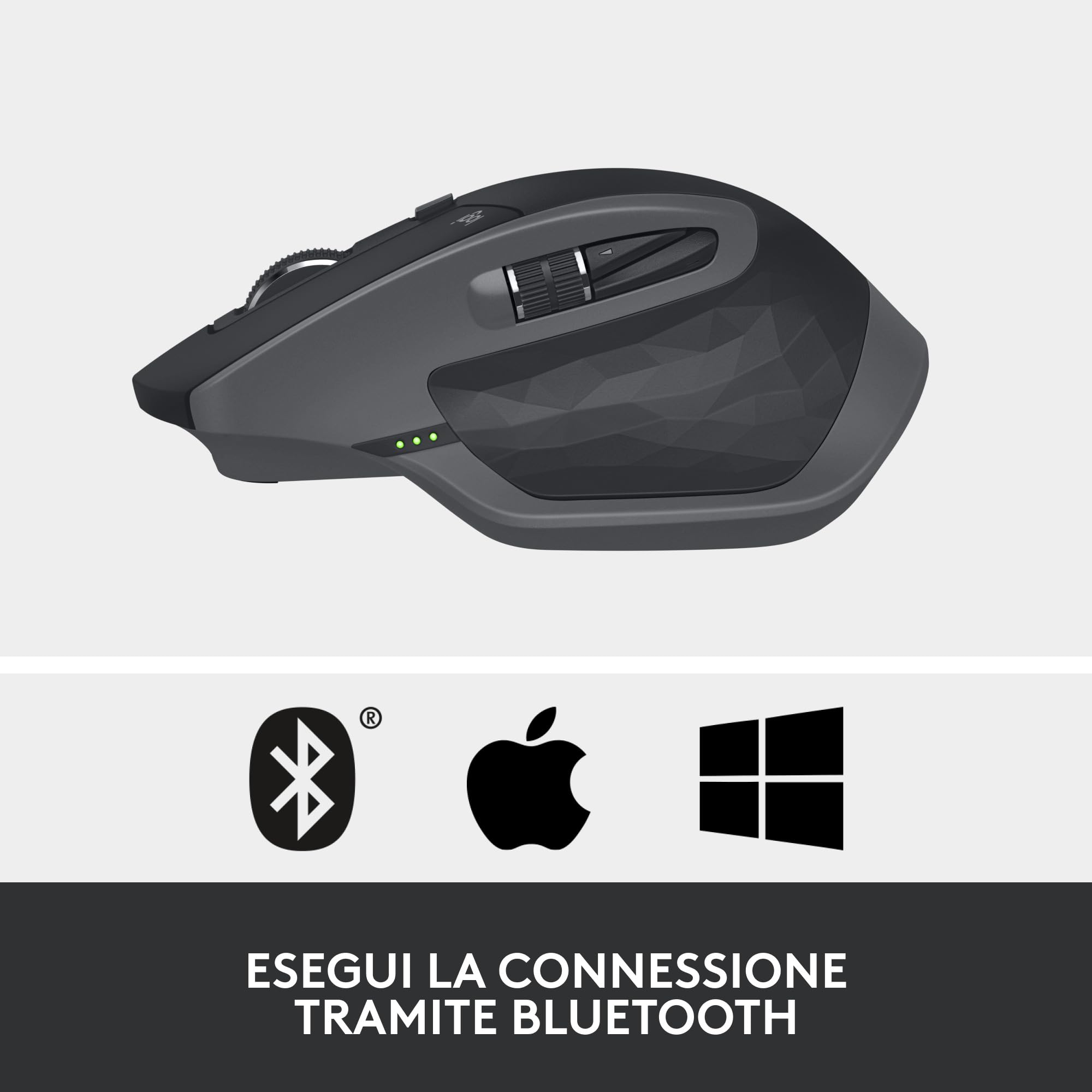 Logitech MX Master 2S Bluetooth Edition Wireless Mouse, desplazamiento superrápido, multisuperficie, ergonómico, recargable, se conecta a 3 ordenadores Mac/PC - Grafito