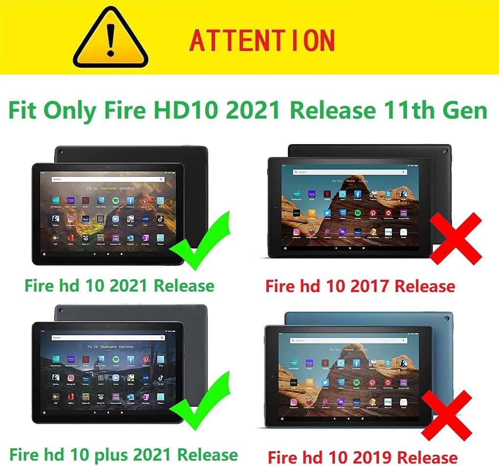 MaoMini for Kindle Fire HD 10 Case / HD 10 Plus Case 11th Generation 2021 Release,Kickstand Heavy Duty Armor Defender Cover (Blue) : Electronics