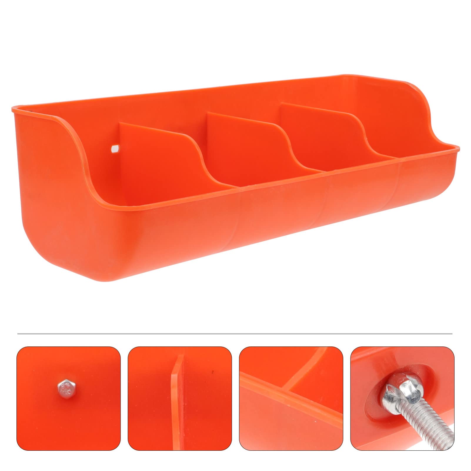 Hemobllo Mangiatoia per Maiali Resistente in Plastica Arancione 4 Scomparti Stili multipli per Suinetti per Allevamenti Suini