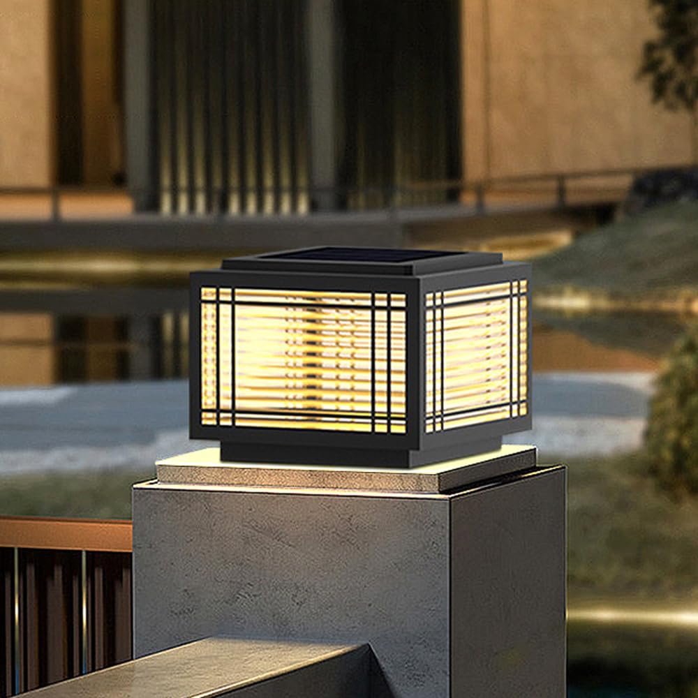 Outdoor Solar Column Lights Courtyard Pillar Lights Outdoor Garden Solar Post Lights Solar Post Cap Lights IP65 Waterproof