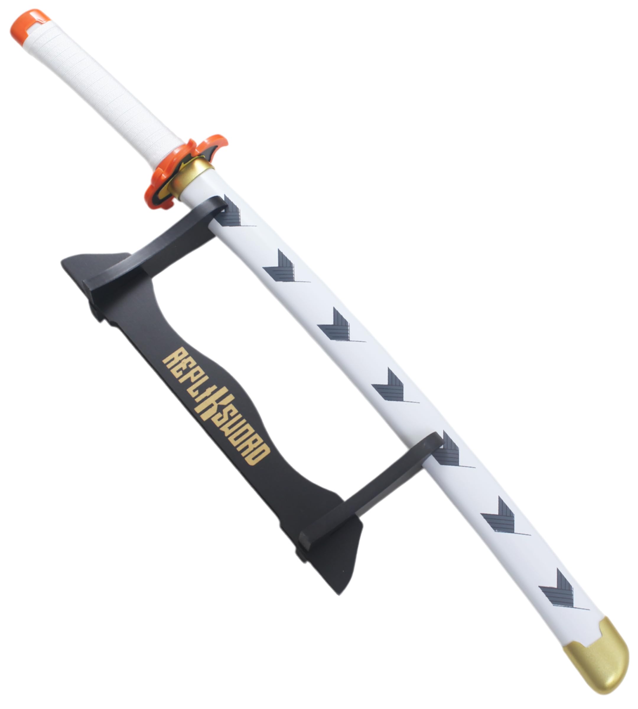 REPLIKSWORD Katana en Bois Lame en Bois - 80cm - Demon Slayer Kyojuro Rengoku Cosplay - Pour Enfants à partir de 8 ans - Unisex