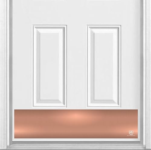 Placa magnética de goma para puertas de acero - Acabado de metal satinado sintético impreso UV - Varios tamaños (6 x 30 pulgadas, oro rosa satinado)