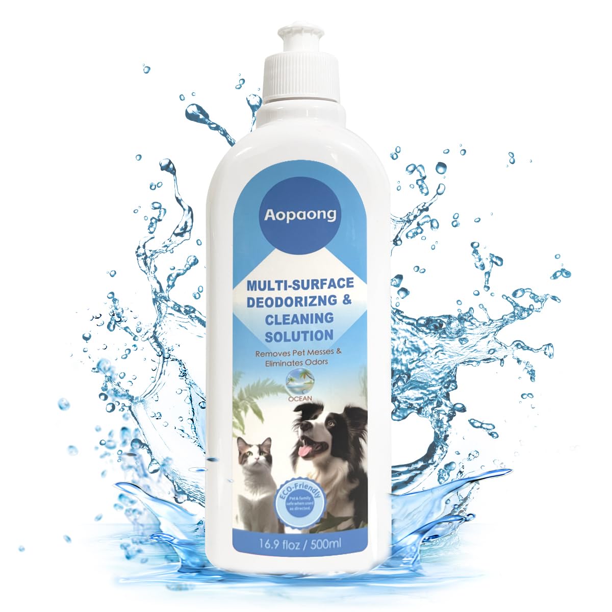 Aopaong Multi-Surface Floor Cleaning Solution Ocean Scent, Household Floor Cleaner Care for All Robot Vacuums with Mopping and Cordless Wet/Dry