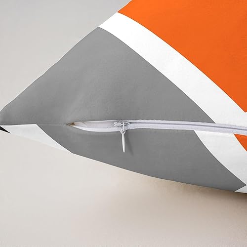 Miniatura 5 de Feelyou Funda de cojín geométrica de líneas de rayas, geométrica, gris, naranja, negro, para decoración del hogar, sala de estar, funda de cojín