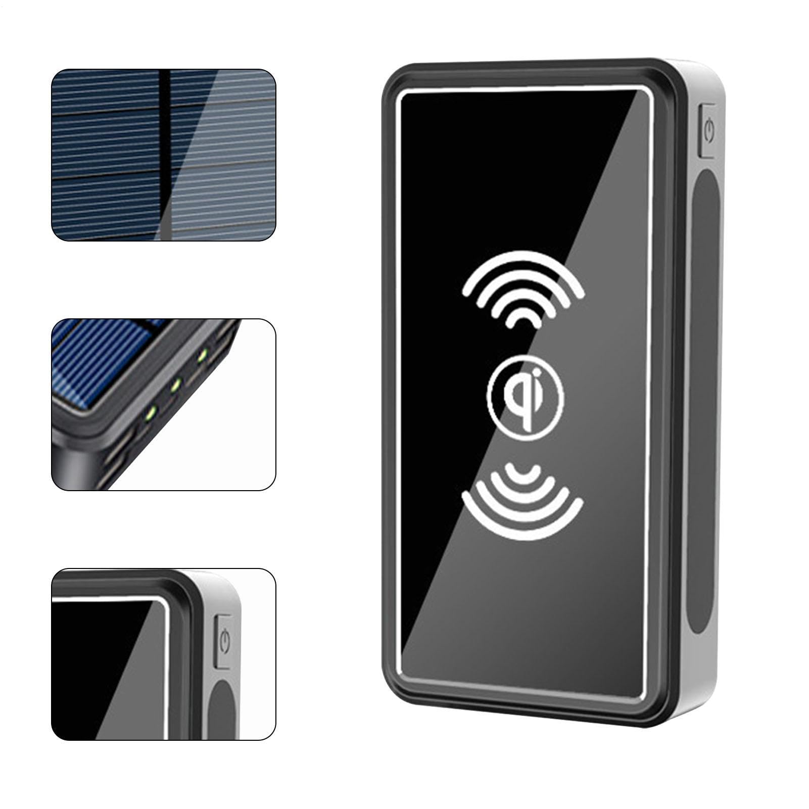 Chargeur Solaire Portable - Batterie Haute capacité 30 000 mAh | Source d'alimentation LED pour le chargement en extérieur avec ports USB, appareil étanche pour , randonnée et pique-ni