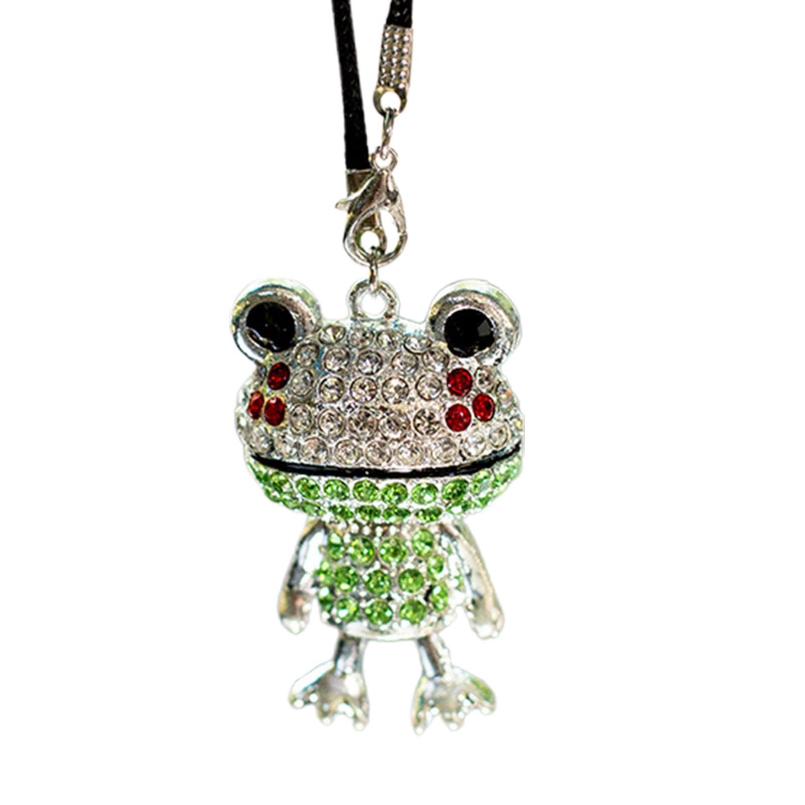 Frog Car Dashboard Decoration, Frog Rearview Mirror Hanger, Frog Decoration With Rhinestones | Funny Car Interior Decoration, Car Decoration, Backpack