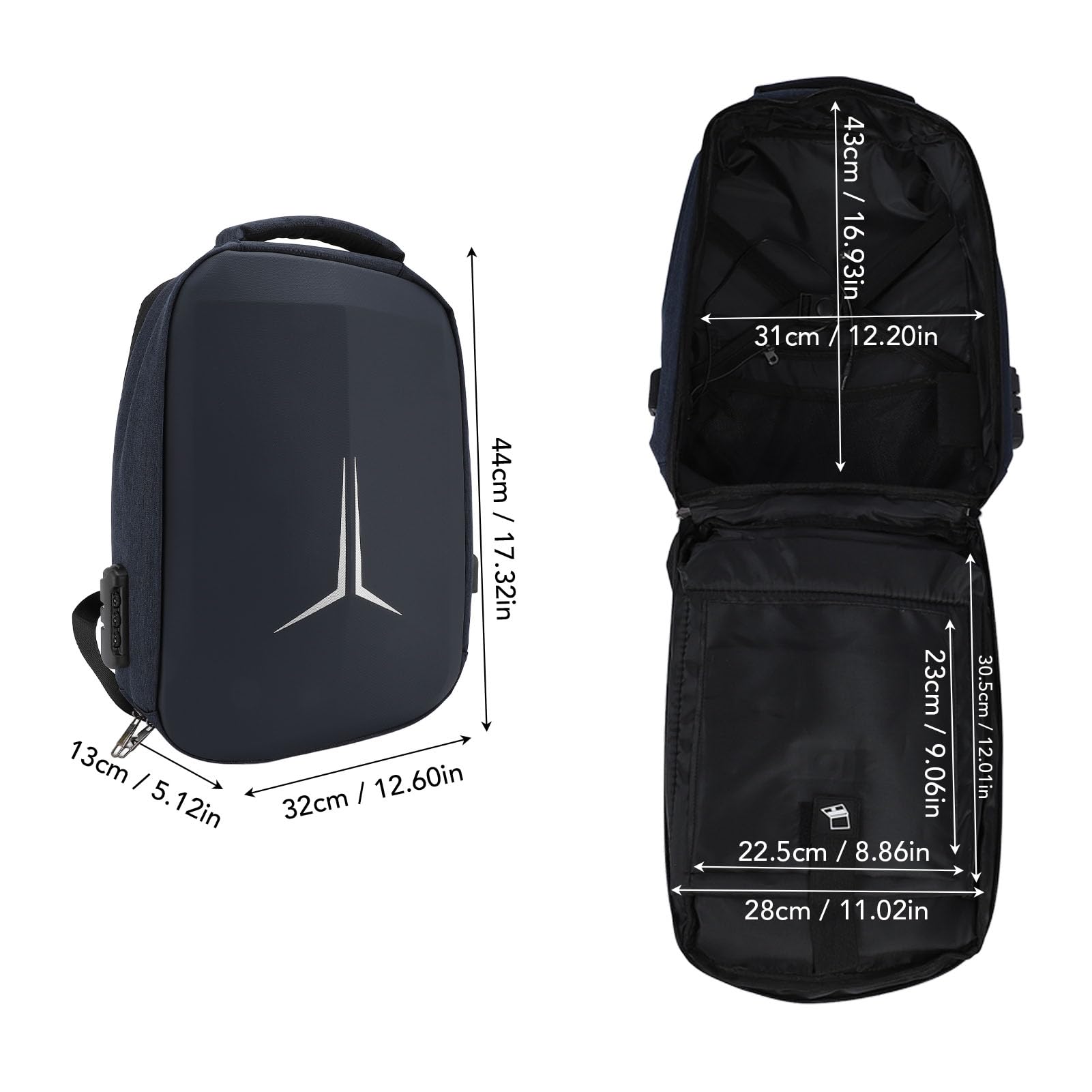 Jiawu Mini Bolsa de Viaje, Estuche de Transporte para Exteriores Mochila Satelital Impermeable con Cerradura, Bolsa de Almacenamiento de Accesorios para Platos (Blue)