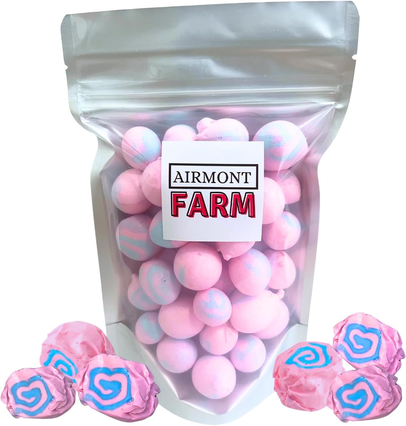 Freeze Dried Candy Cotton Candy Salt Water Taffy 2 oz - Cut To Bite Sized Pieces - Ships In Box - Deliciously Crunchy, Intense Flavor, Lightweight Snack (Cotton Candy)