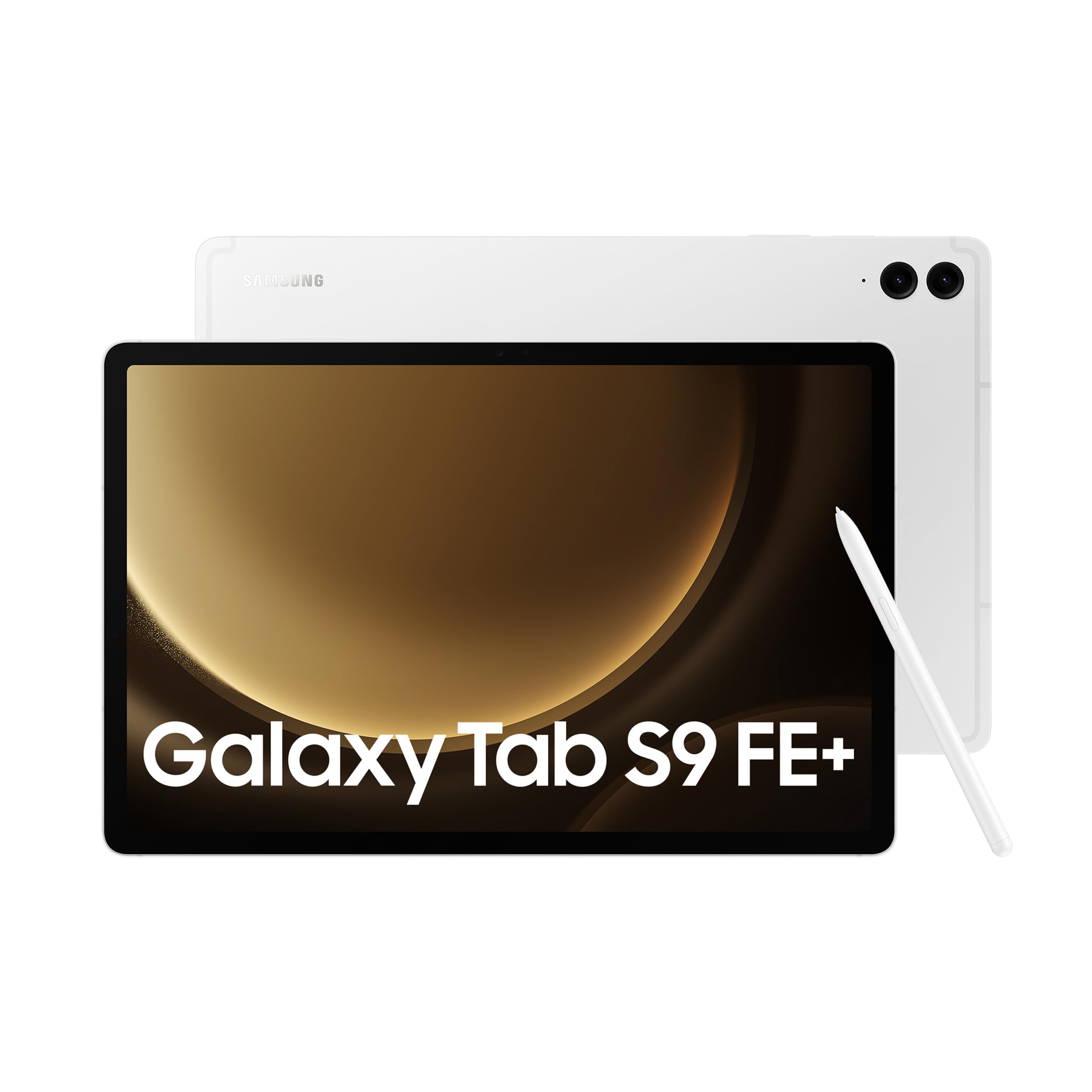 Samsung Galaxy Tab S9 FE+ Tablet with S Pen, 128GB, Long-lasting Battery, Silver, 3 Year Manufacturer Extended Warranty (UK Version)