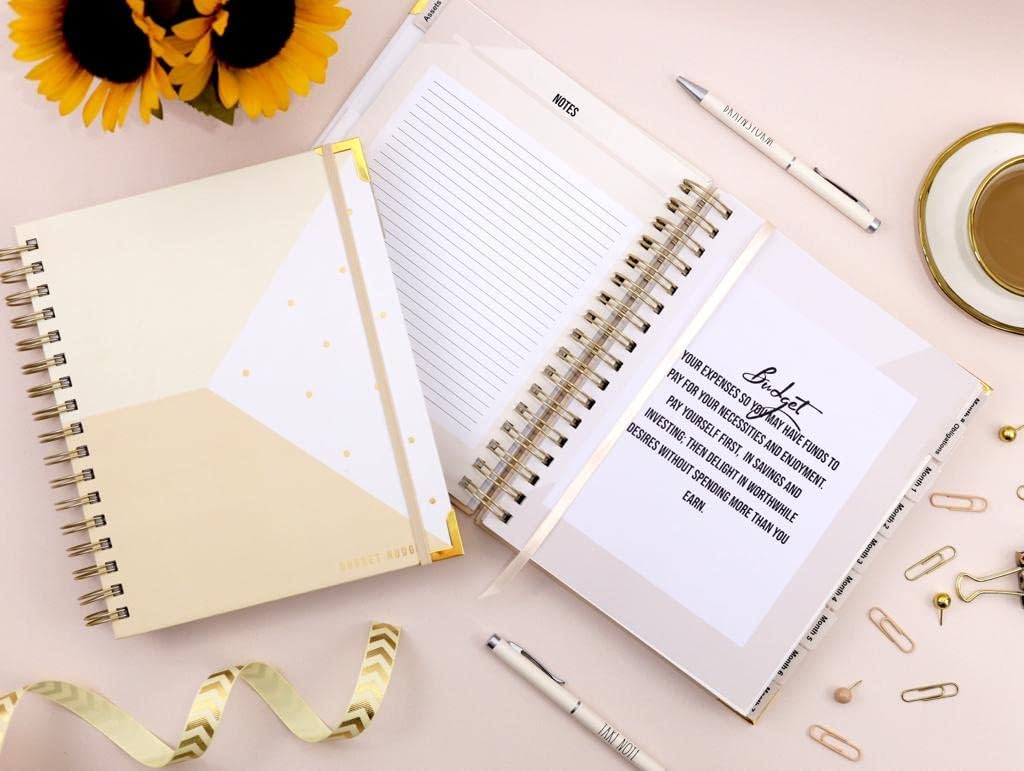 Budget Nudge ™ Money Planner to Set Goals, Track Your Expenses, Master Your Finances and Organize Your Daily Routine. 12month- Complete Edition with Undated Weekly & Monthly Calendar