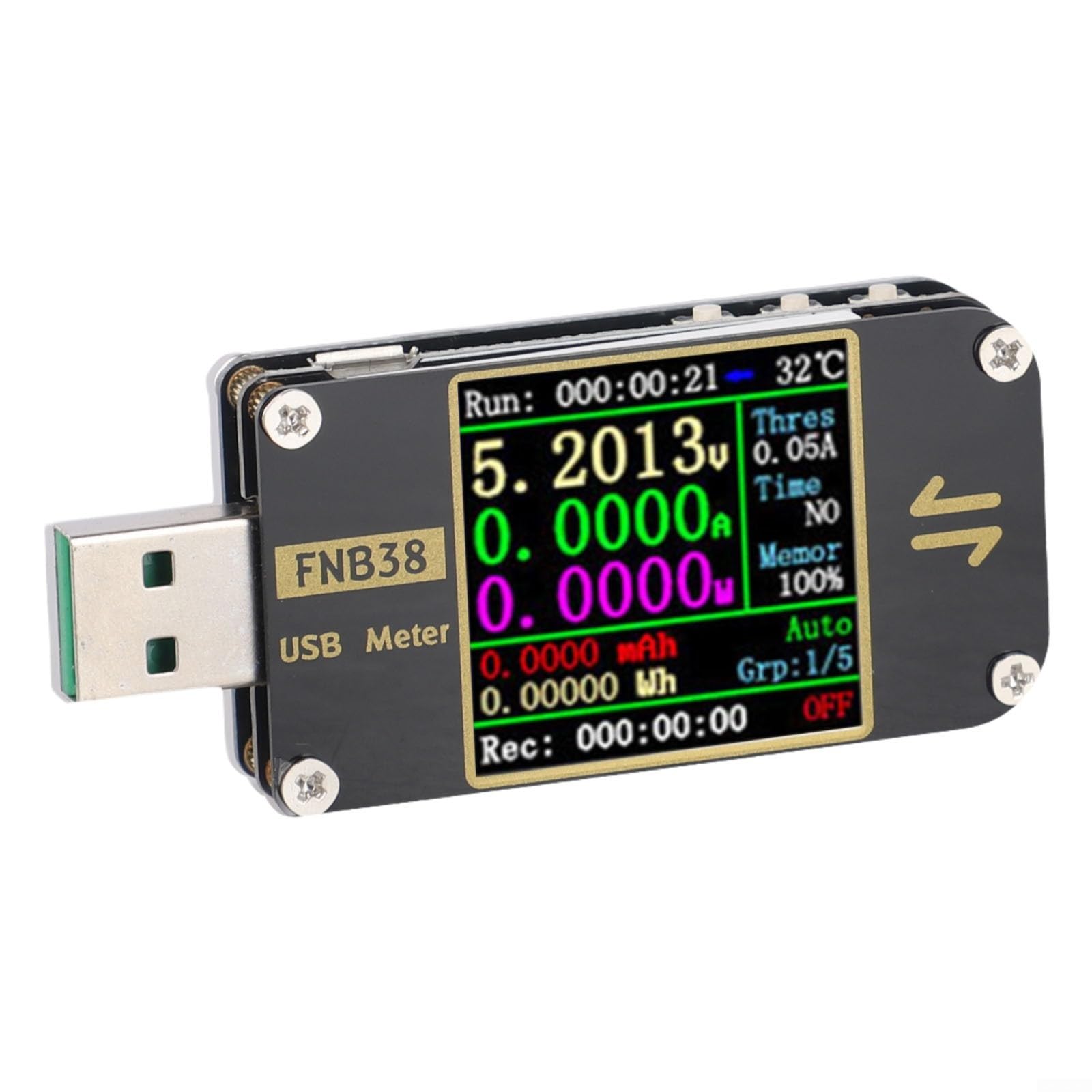 USB-Stromspannungsprüfer FNB38, 69 x 30 x 9, 5 mm, kompaktes Design für einfachen Transport