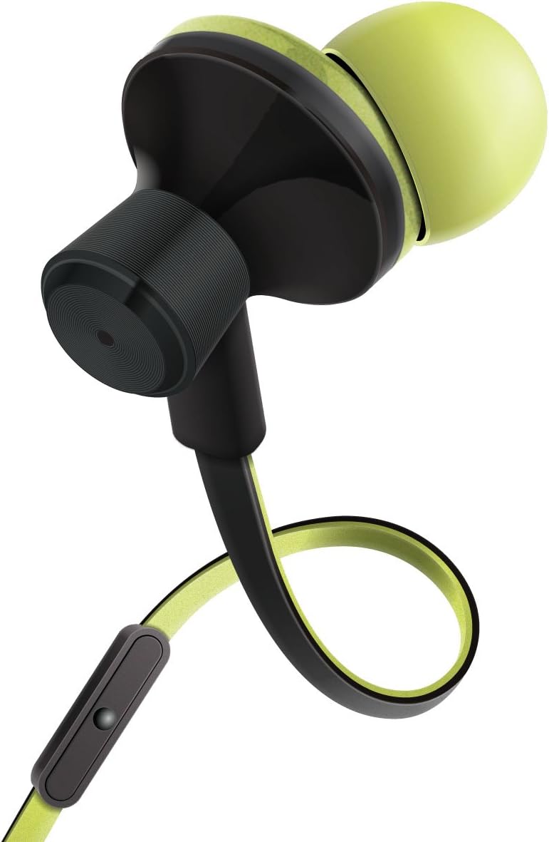 GOgroove AudiOHM iDX in-Ear Earbuds (Yellow) Noise Isolating Earphones with Mic, Tangle Free Cord, in-Line Controls for Music & Calls, Ergonomic Comfort Fit Headphones