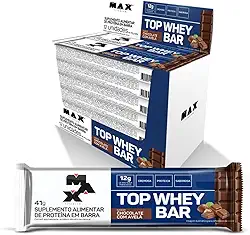 Max Titanium Top Whey Bar 12 Unidades De 41G (Chocolate Com Avelã)