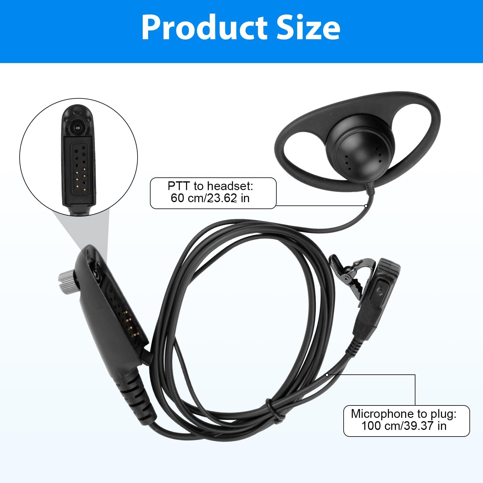 Walkie Talkie Earpiece Radio Earpiece with Mic - Image 2