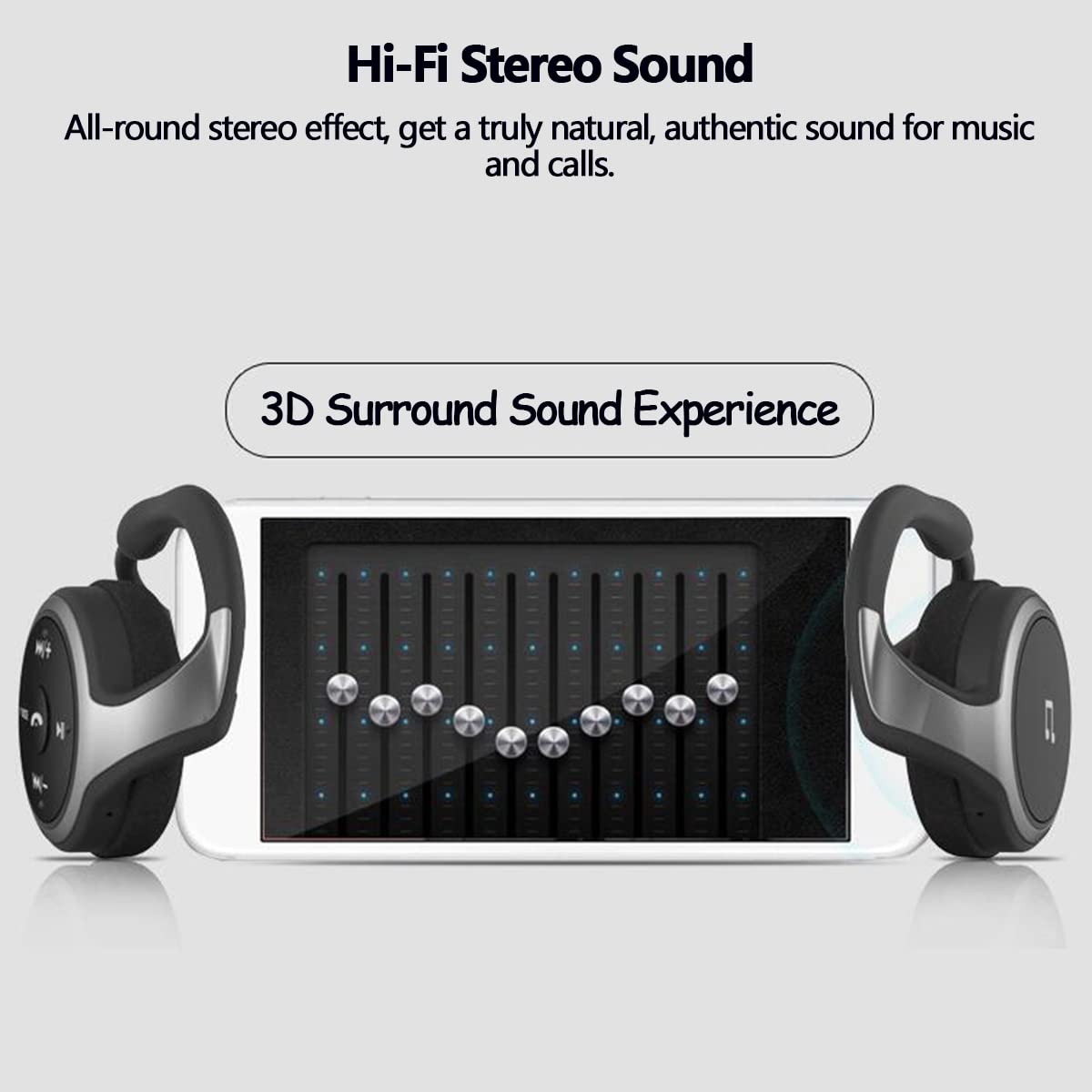 Bezprzewodowe sportowe słuchawki Bluetooth, wygodne składane lekkie słuchawki do biegania, obsługa karty TF/radio FM, dźwięk HiFi wiszące słuchawki douszne do jazdy na rowerze treningu pieszych wędrówek złote