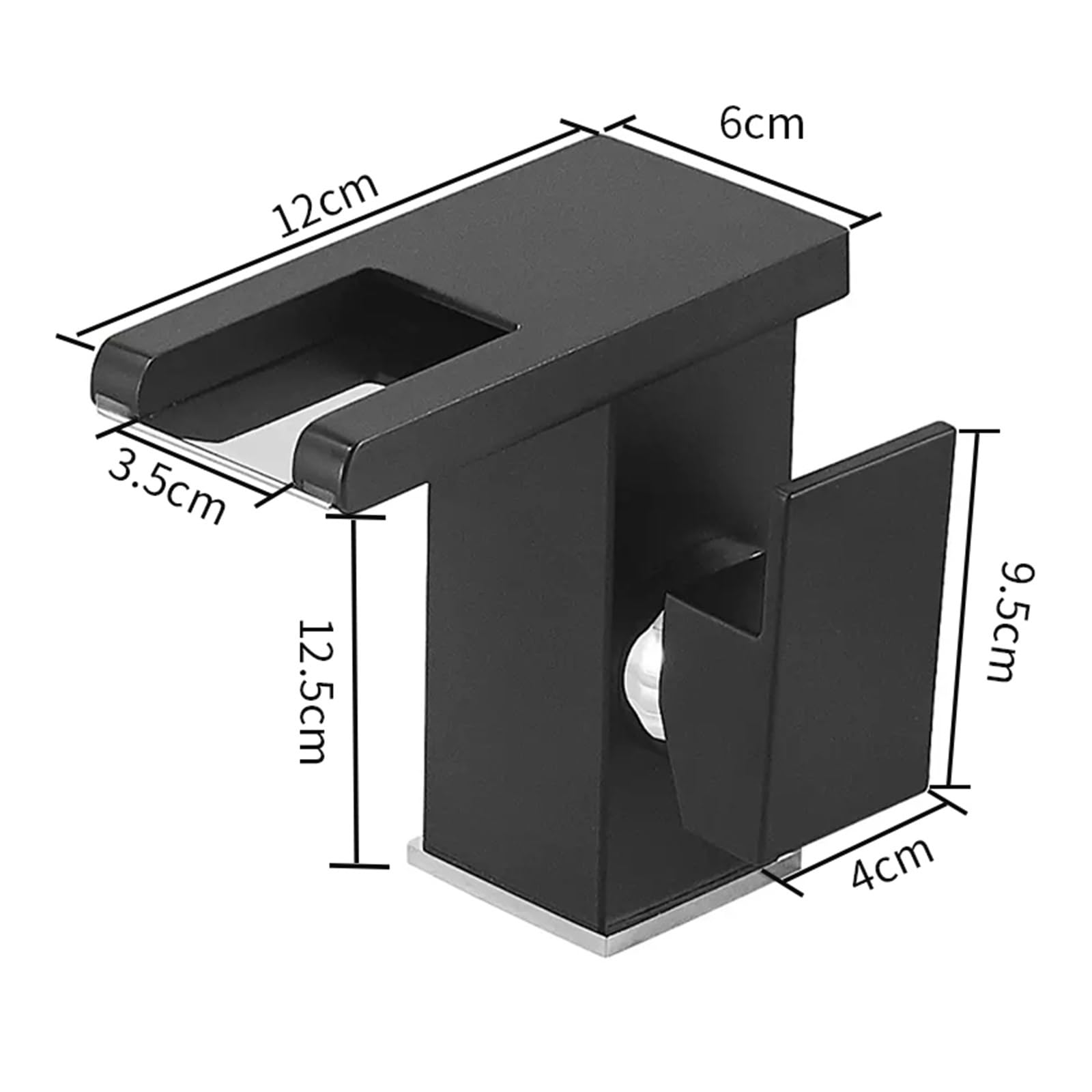 bateria umywalkowa, Bateria umywalkowa z wyświetlaczem LED i wodospadem, do montażu na blacie umywalki łazienkowej(Mp46 Black gold)
