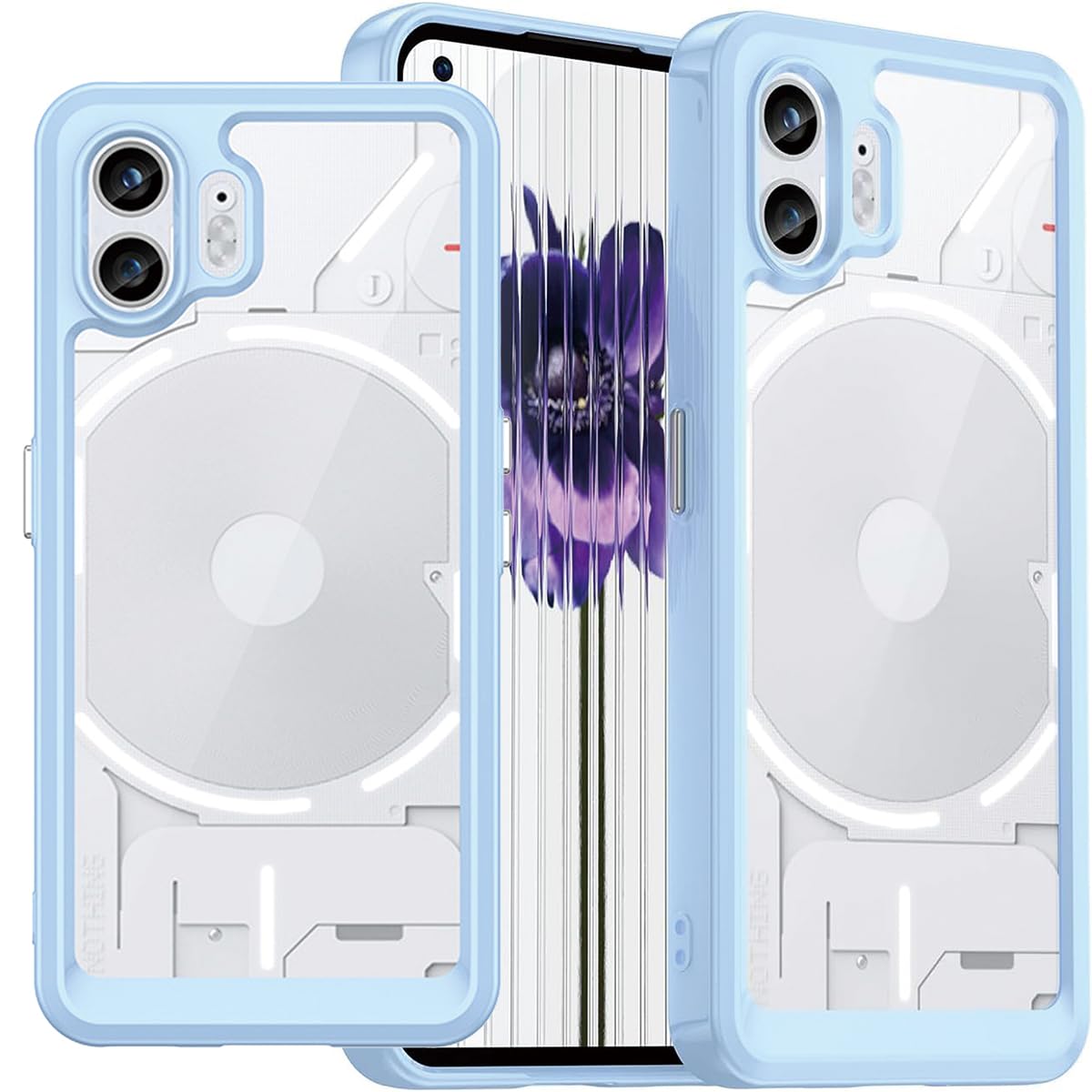 Case for Nothing Phone 2,Anti-Scratch Clear Back,Slim Fit Shockproof Protective Transparent Case Cover for Nothing Phone 2 (Blue)