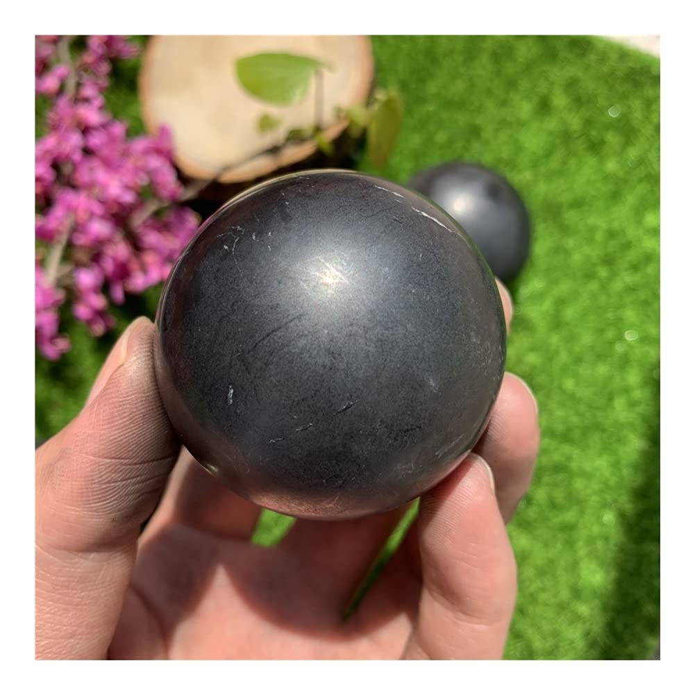Natural Shungite Stone Ball Crystal Stone Sphere Reiki for Home Decor Crafts ZEGRDBRA