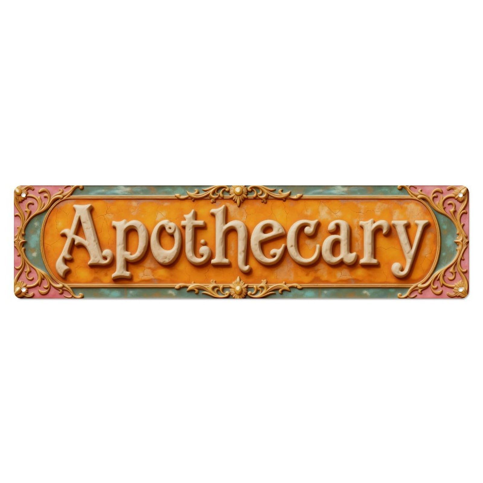 Apothecary Sign Decorative Design Metal Tin Sign Plaque