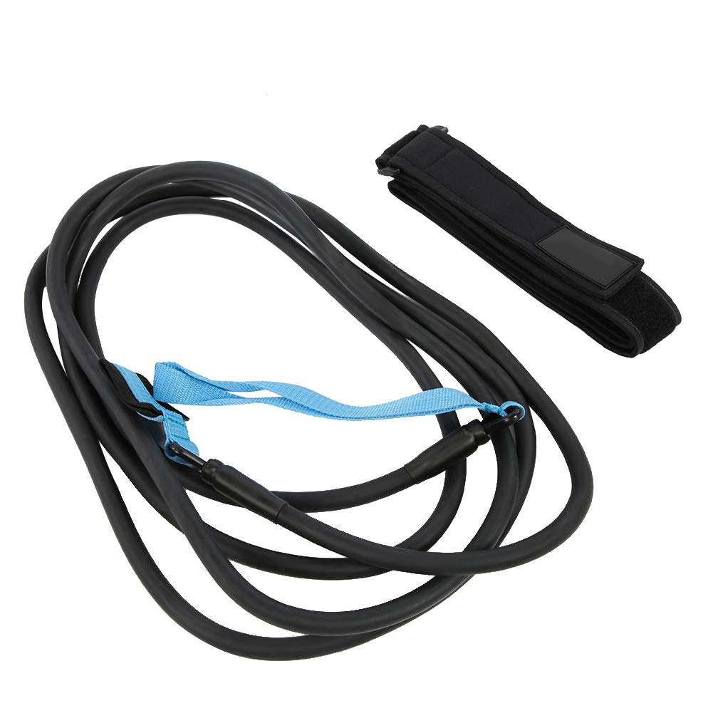 Swim Resistance Belt, 56cm to 100cm/1.84ft to 3.28ft Adjustable Waist Band Aquatic Resistance Belt Swimming Training Belt (4MM*12MM*4M)