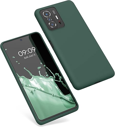 Miniatura 5 de kwmobile Funda compatible con Xiaomi 11T11T Pro - Funda protectora de silicona TPU suave y delgada - Verde bosque