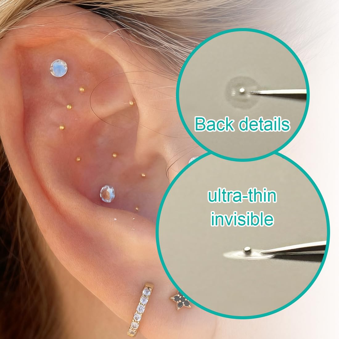 20 Pezzi Cerotti Per Punto Auricolare Di Agopuntura,Alla moda Cerotti Per Punto Auricolare,Cerotto Per Pressione Dell'orecchio,Include penna per agopuntura Massaggio Orecchio Auricoloterapia(A)