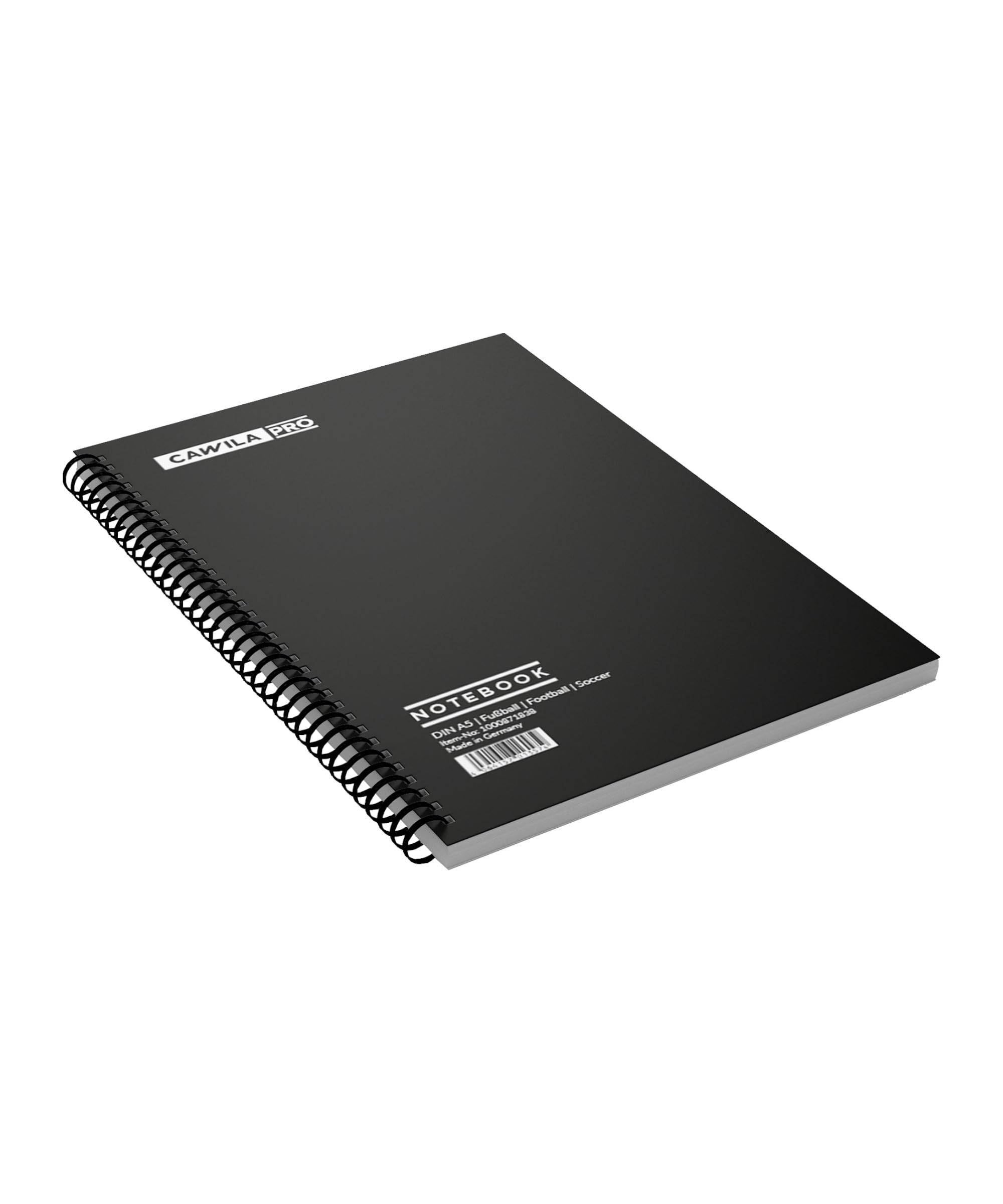 Cawila PRO Notebook, blocco raccoglitore ad anelli, A5, 100 fogli, blocco didattico calcio per allenatori