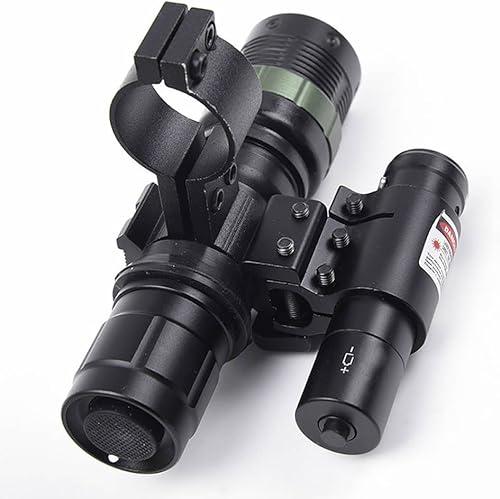 Miniatura 5 de Mira láser roja táctica de punto + linterna LED con zoom con anillos combo de montaje para rifle escopeta