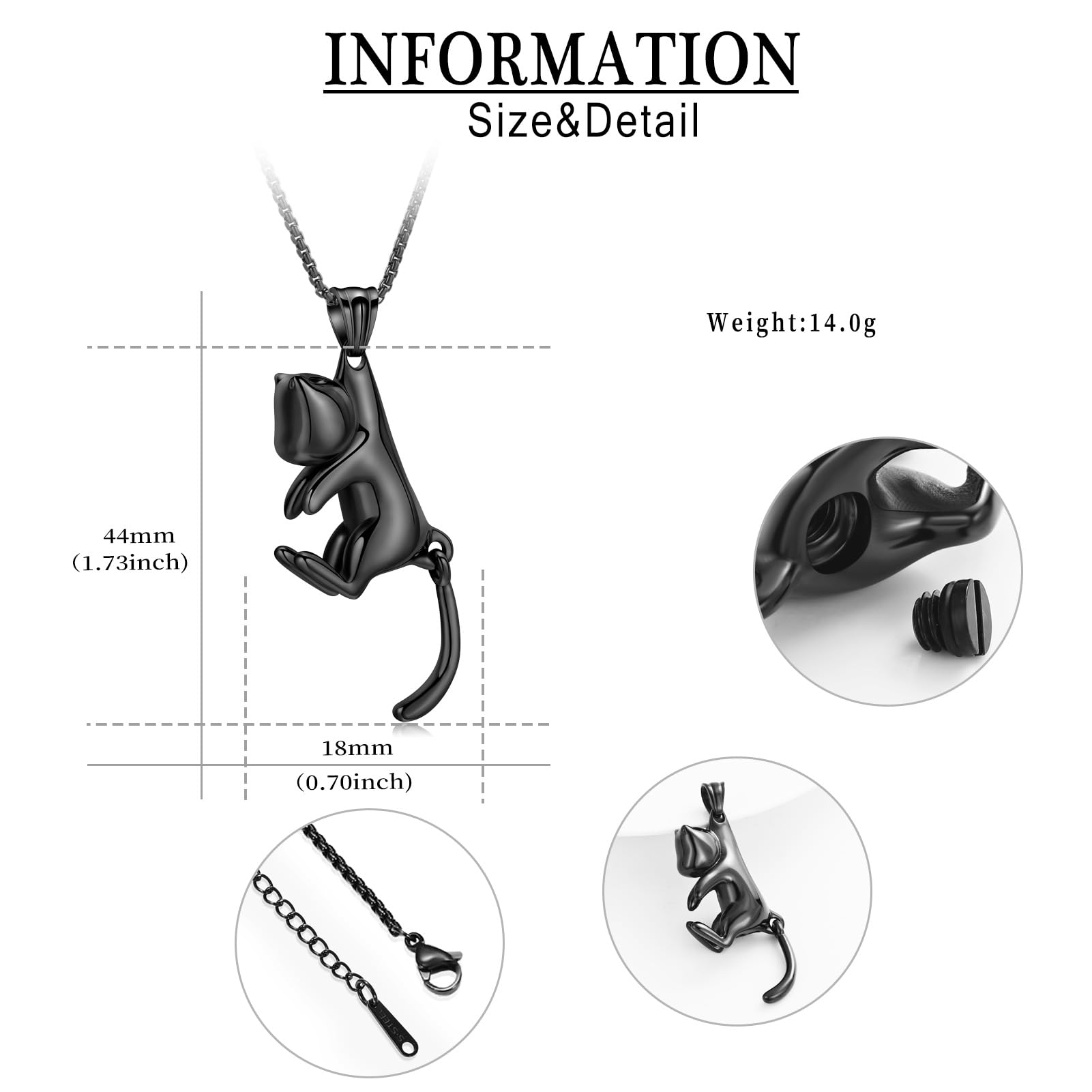 Haustier Kremation Schmuck für Asche Memorial Asche Schmuck Keepsake Katze Urne Anhänger für Tier Asche Halskette