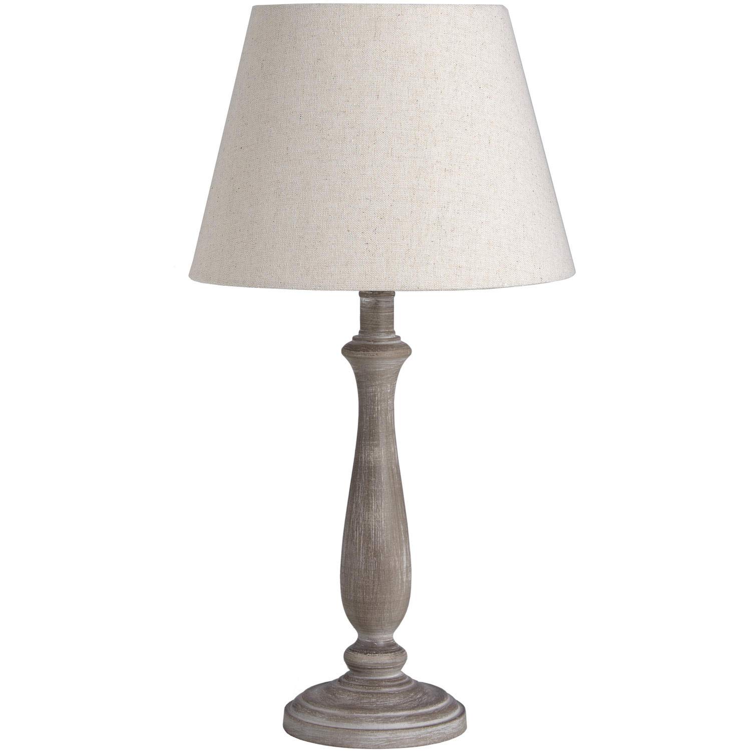 Hill 1975 Teos Table Lamp, Wood, Linen, Mixed, one, 16288