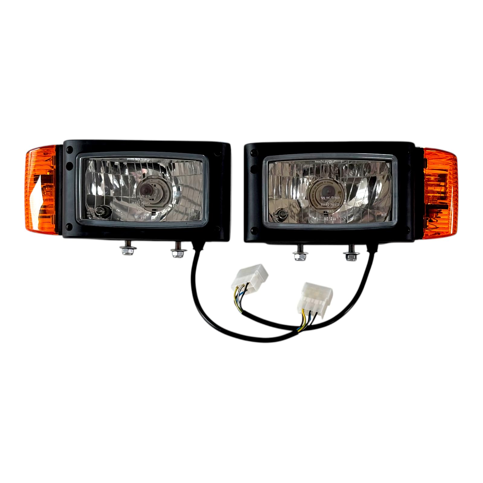 Piloto Intermitente 2 faros H4 con intermitentes de 12 V, cargador de ruedas, remolcadores, para construcción, para nieve y pantalla de lámpara