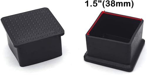 Miniatura 2 de Antrader - Almohadillas de fieltro de goma para muebles, forma rectangular, 12 unidades, color negro