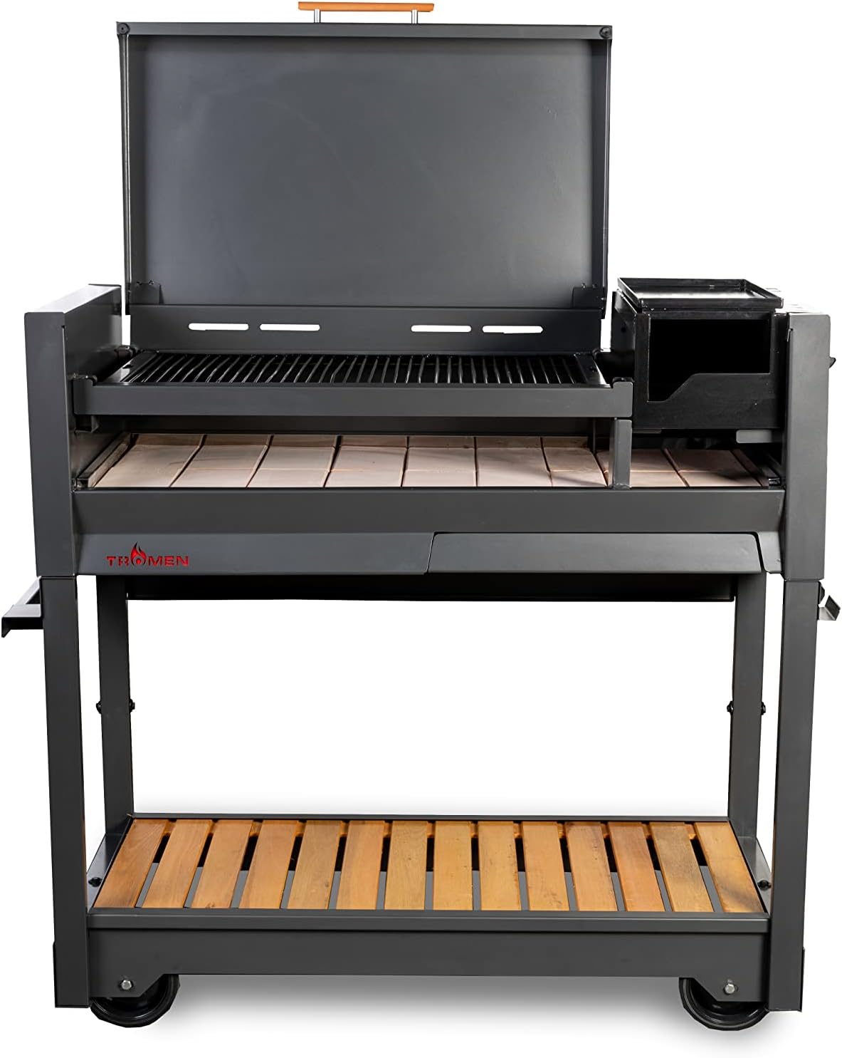 CHOLYS GRILLS-Tromen Gaucha Authentic Argentinian Style Outdoor Cooking Charcoal Santa Maria Grill 46 Inches Gray, 46x44x20