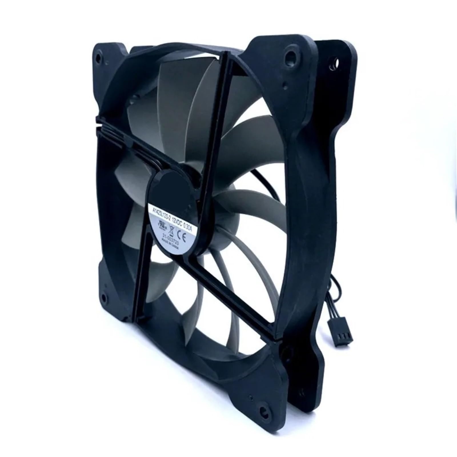 Cichy wentylator 14 cm 12 V 140 mm 140 x 140 x 25 mm DC 12 V 0,30 A do obudowy komputera 870 obr./min zasilacz