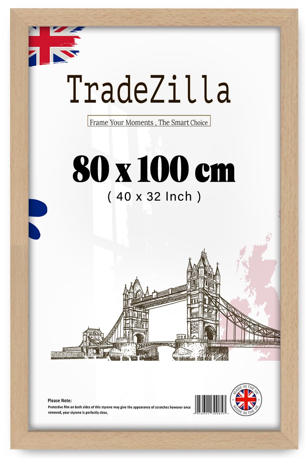 Tradezilla Beech | Durable Extra Large (80 X 100 Cm) Poster Photo Frame Wedding Photographs Display 32 Inch X 40 Inch Frame [ ]