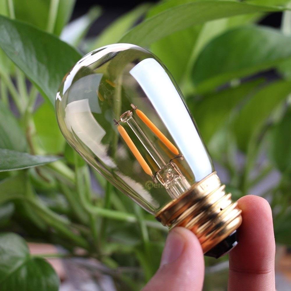Home Bulbs, Pack of 6, Led Filament Bulb Edison Pearl Lamp, 2-Chips Gold Tint ST45 AC110V E26 1W LED Decorative Pendant Dimmable Lamp