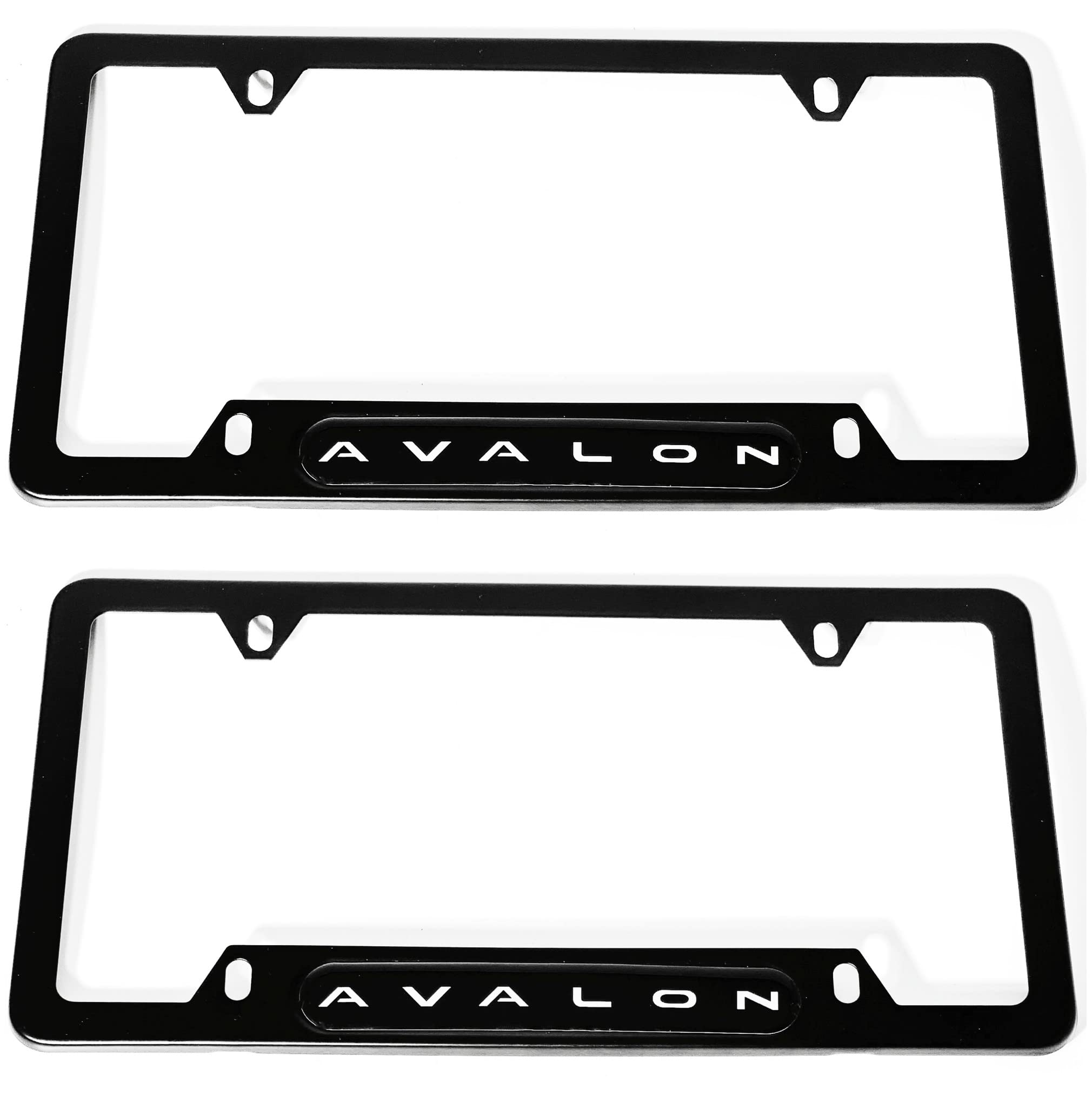 2 Pcs Car Auto Truck License Plate Frame Cover Holder Avalon Compatible with -Stainless Steel Avalon (Black)