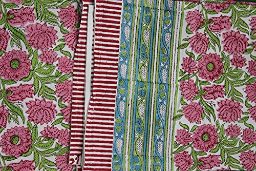 Nappe rectangulaire 100% coton imprimé fleuri multicolore de qualité - 6