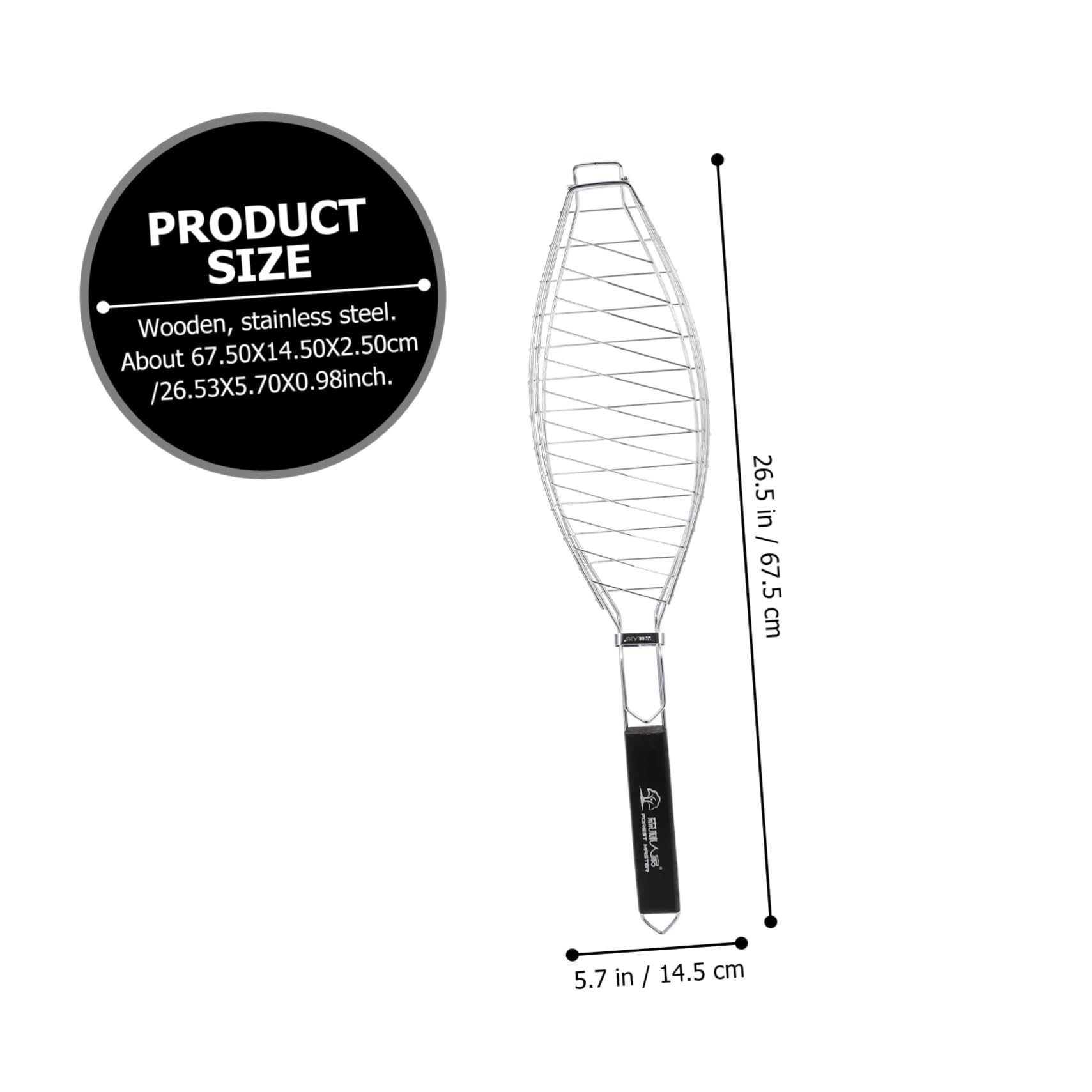 Sosoport Bbq Grill Accessories Stainless Steel Mesh Grilled Fish Net Lockable Grate Perfect for Outdoor Cooking