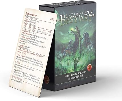 Dungeons and Dragons 5th Edition Deck of Cards The Dreaded Accursed Reference Deck 1 by Nord Games 100 Cards - Games for Adults and Kids DND Books Gaming Accessories - Compatible with D&D 5e