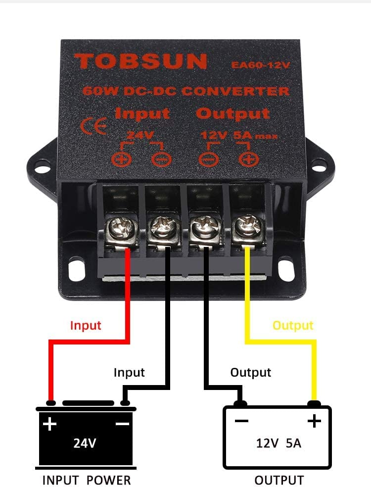 Image of DC Voltage Regulator Buck Converter - 24V to 12V, 5A, 60W Step Down Power Converter Module