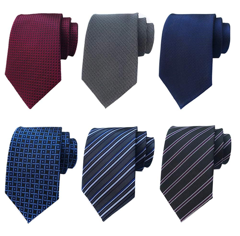 6 PCS Necktie Woven Jacquard Neck Ties Set Tie for Men