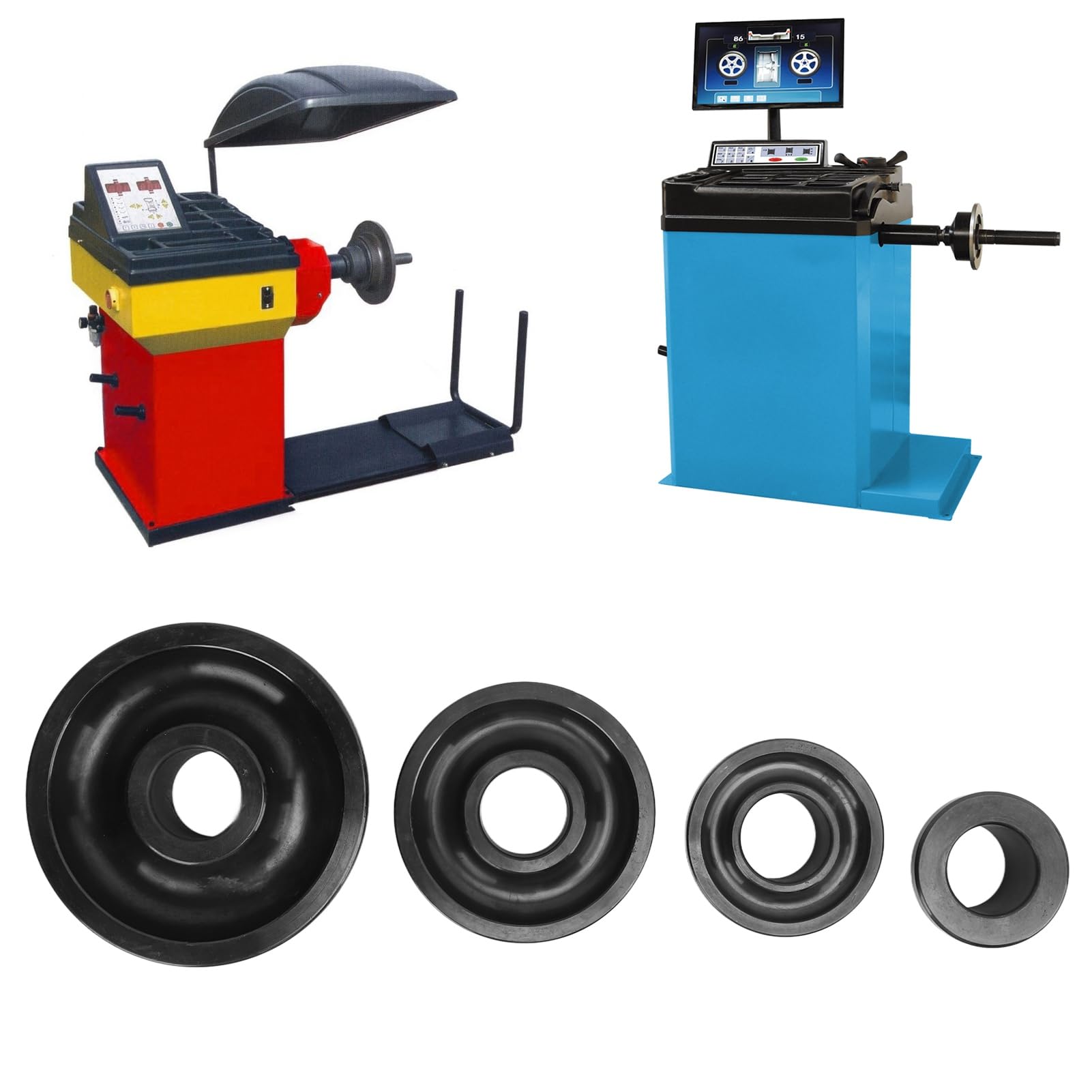 Juego de 4 Conos Cónicos para Equilibrador de Ruedas, Herramienta de Reparación de Neumáticos de Acero Al Carbono con Diámetro de Eje de 36mm con Kit Estándar para Coche, Camión,