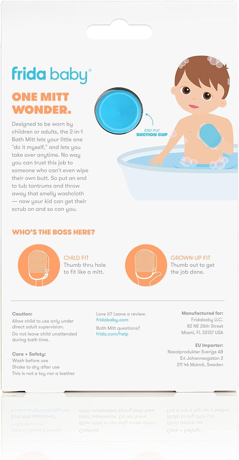 Frida Baby DermaFrida The Bath Mitt: Toddler Quick-Dry Body Bath Brush, Silicone, Replacement to Kid's Washcloth, Fits Both Parent or Child for Early Stage Development 3 61tU1Jbn1XL. AC SL1500