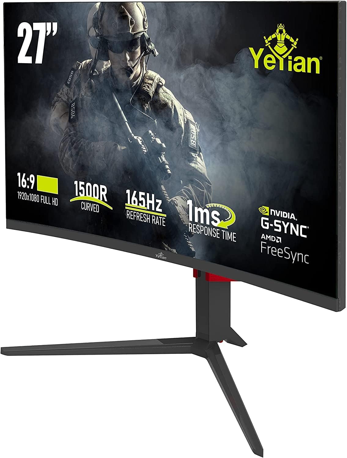 YEYIAN Sigurd 3001 27 Monitor da Gioco Curvo Sigurd 3001 27 PC LED Rahmenlos, 1080P HD, 165Hz, 1ms, 3000:1, 16:9, 178°, 16.7M Farben, G-Sync, FreeSync YEYIAN Sigurd 3001 27 Monitor da Gioco Curvo Sigurd 3001 27 PC LED Rahmenlos, 1080P HD, 165Hz, 1ms, 3000:1, 16:9, 178°, 16.7M Farben, G-Sync, FreeSync