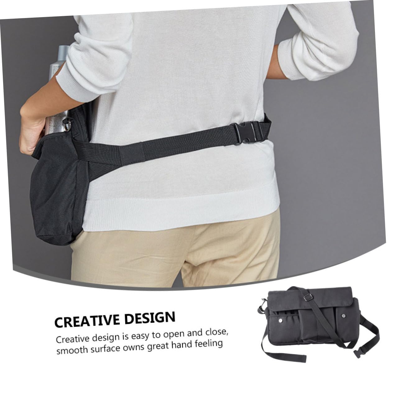 Mikinona Schwarzes Kosmetikmäppchen aus Canvas mit Großer Kapazität und Wasserdichtem Design Tragbare Tasche mit Gürtel für Make Up Pinsel und Kosmetikaufbewahrung
