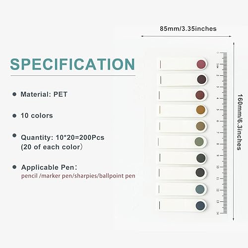 Miniatura 5 de 800 pestañas adhesivas con regla notas adhesivas para escribir y transparentes para pestañas de libros banderas de páginas y archivos de